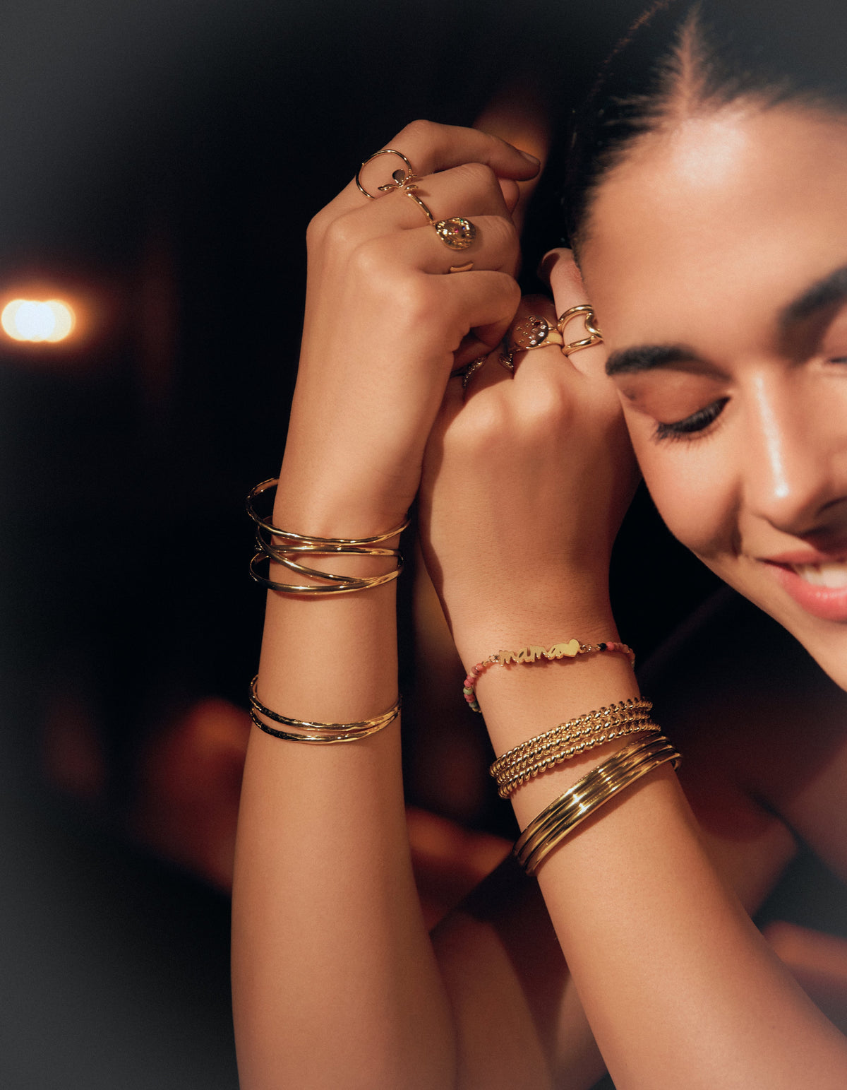 Brazalete Tressia Acero Baño Oro